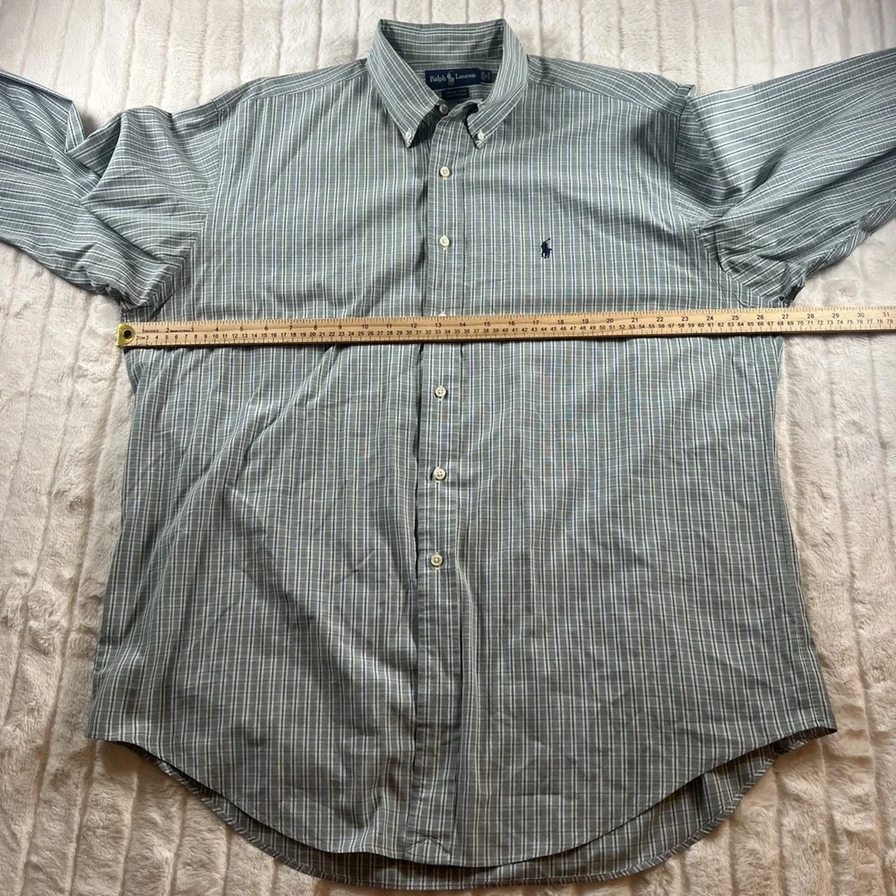 Polo Ralph Lauren Men's 17 34/35‎ Green Yarmouth Shirt Cotton Oxford Button Down